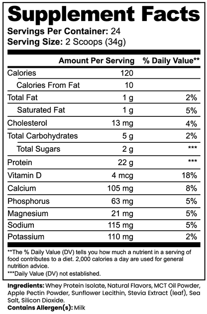 PREMIUM 100% Whey Protein Isolate (Vanilla)